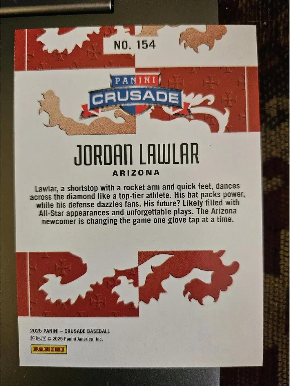 2025 Panini Crusade - Jordan Lawlar #154 - Diamondbacks